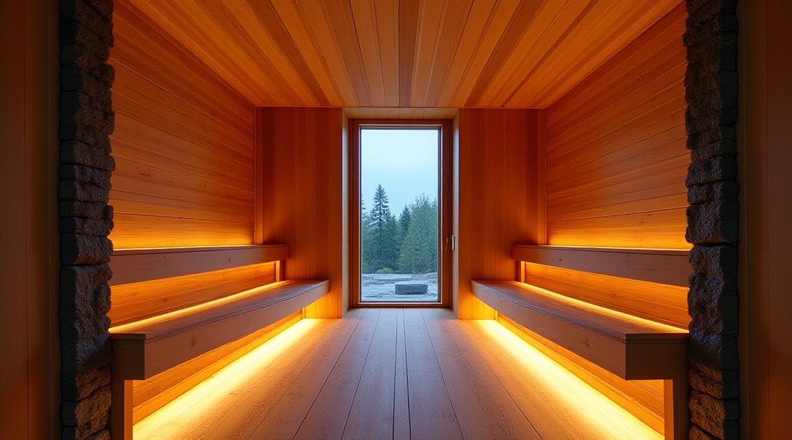 Moderne sauna på Aska Strength